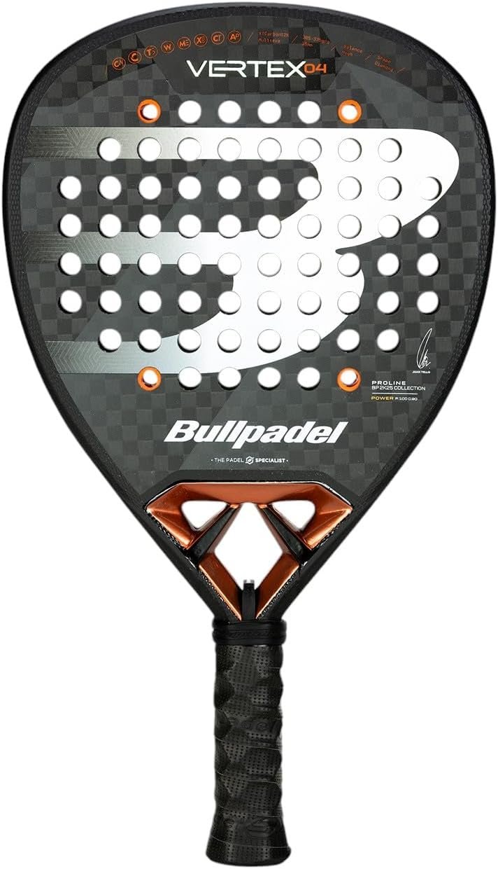 BULLPADEL Padel Racket Vertex 04 2025 Juan Tello | Professional Diamond Shape Pala Padel | Xtend Carbon 12K & MultiEva Core | Curvaktiv & Air Power Frame Technology | High Power & Control | Vibradrive