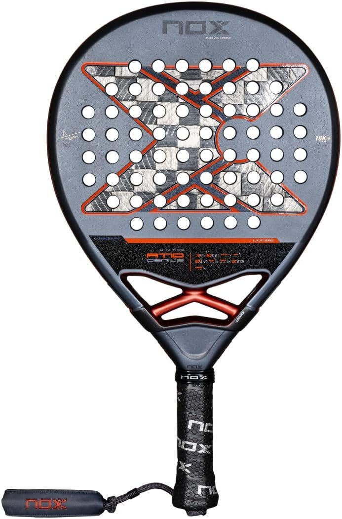 Padel Racket AT10 Genius 18K Alum by Agustin Tapia 2025 | Luxury Teardrop Pala Padel | Enhanced EOS Flap & NOX Custom Grip Technology Dual Texture Spin Control Advanced paddle racket Elite Performance
