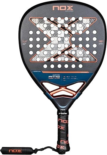 Padel Racket AT10 Genius Attack 18K by Agustin Tapia 2025 | Luxury Diamond Shape Pala Padel | Exclusive Spin & EOS Flap Technology | Aluminized Carbon w/MLD Black EVA Core | High Power Pala