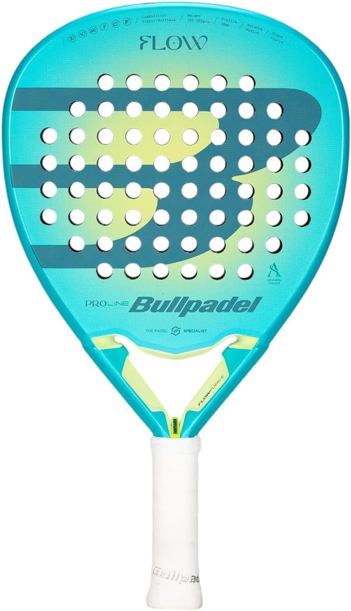 BULLPADEL Padel Racket FLOW Women 2025 Alejandra Salazar | Diamond Shape Pala Padel | Fibrix Hybrid Fiber & MultiEva Core | FlowForce Heart & Rough 3D Grain | High Power & Vibration Control Vibradrive